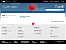 Tablet Screenshot of data.tc.gc.ca